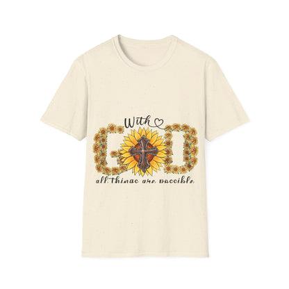 With God all things are possible sun flowers  T-Shirt