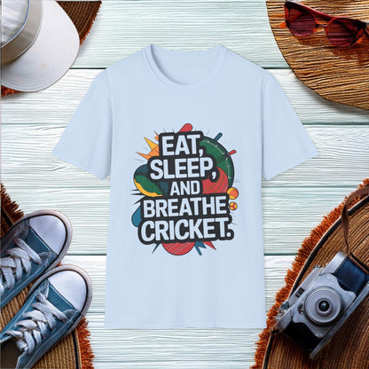 Eat sleep and breathe cricket T-Shirt - Location: United States