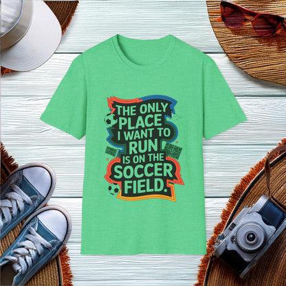 Running on the Soccer Field T-Shirt - Location: United States