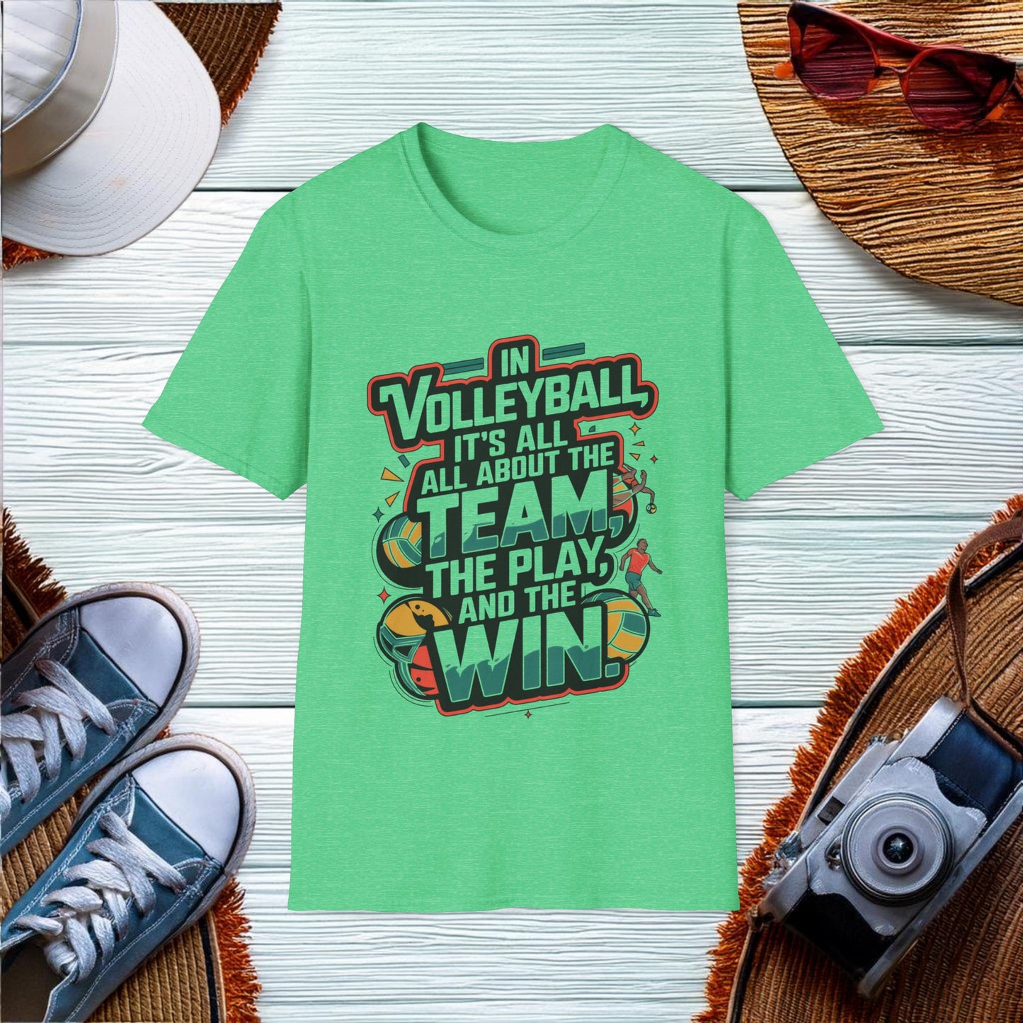 Team Play Win in Volleyball T-Shirt - Location: United States