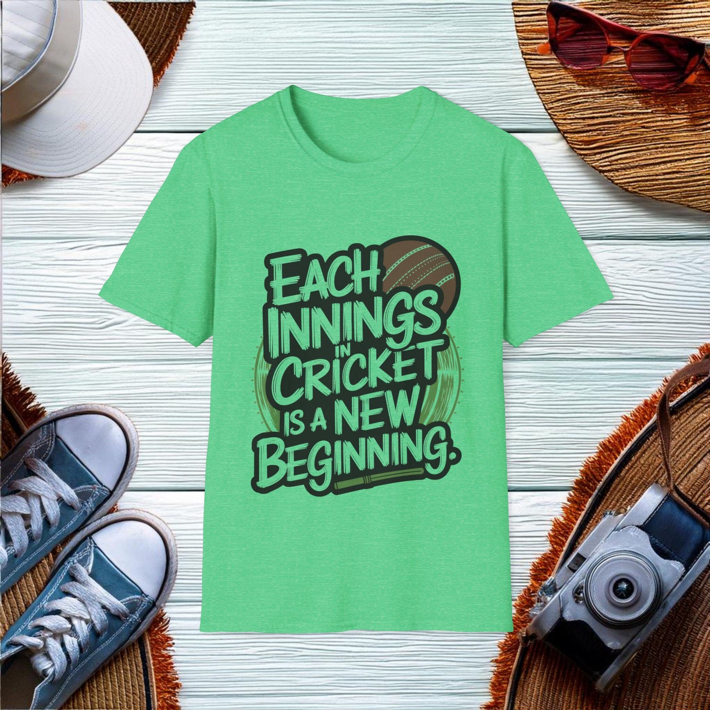 New Beginnings in Cricket T-Shirt - Location: United States