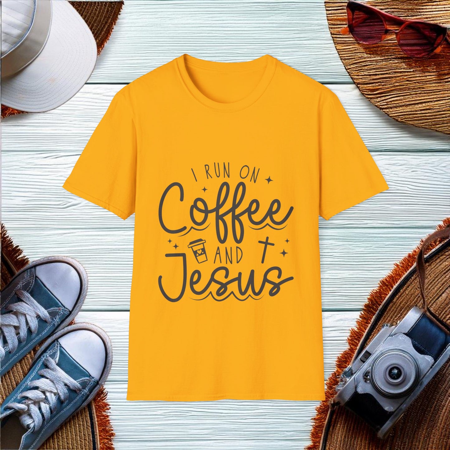 I run on coffee and Jesus  T-Shirt