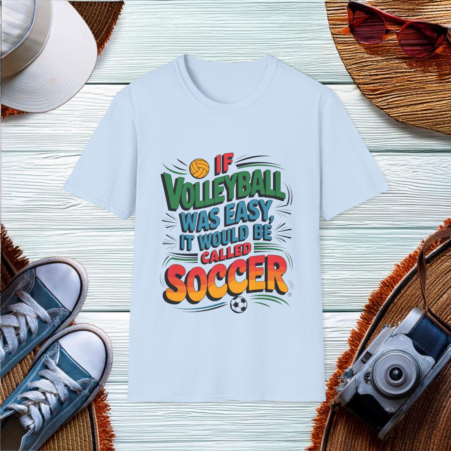 Volleyball vs Soccer T-Shirt - Location: United States