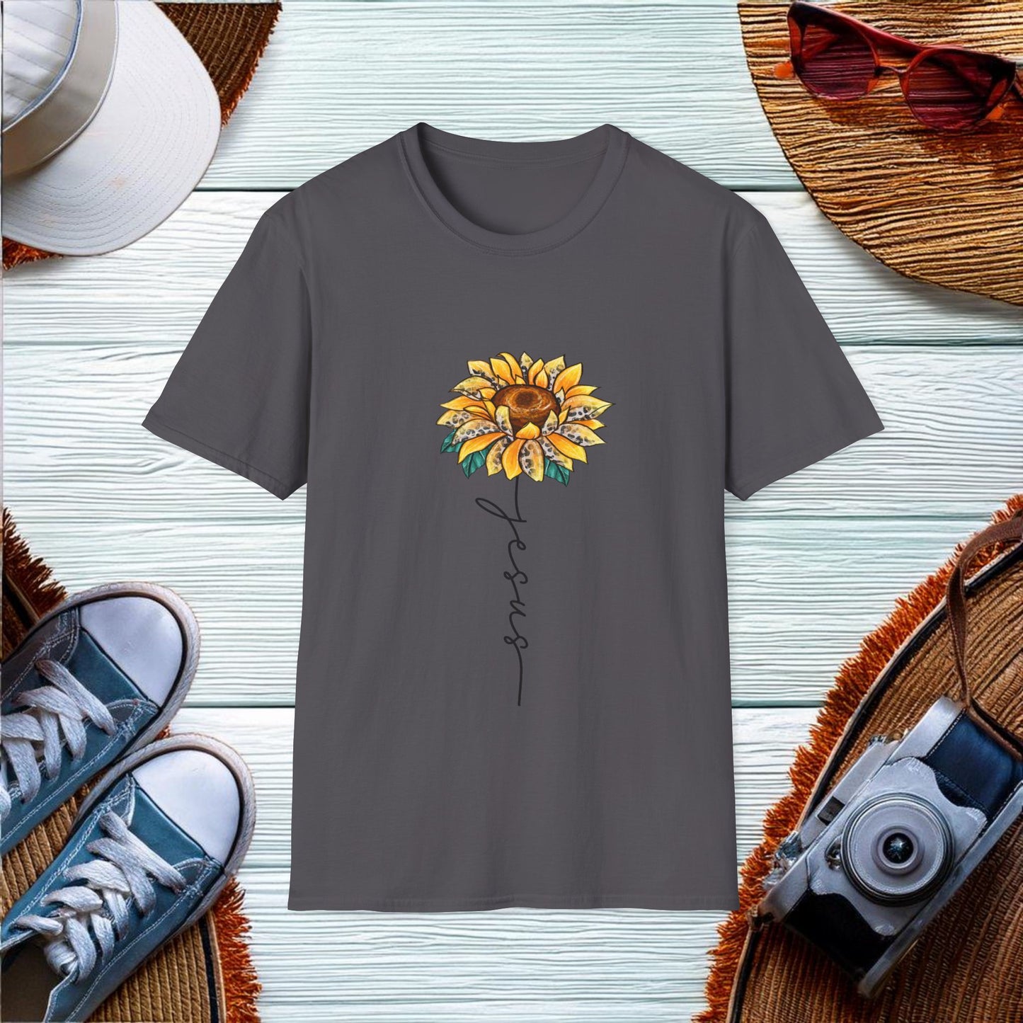 Jesus Sunflower  T-Shirt