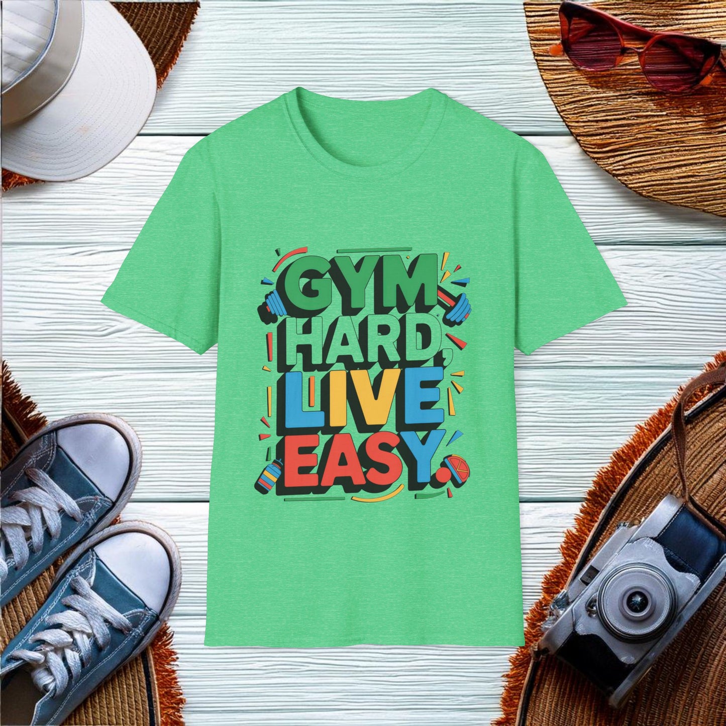 Gym hard live easy T-Shirt - Location: United States