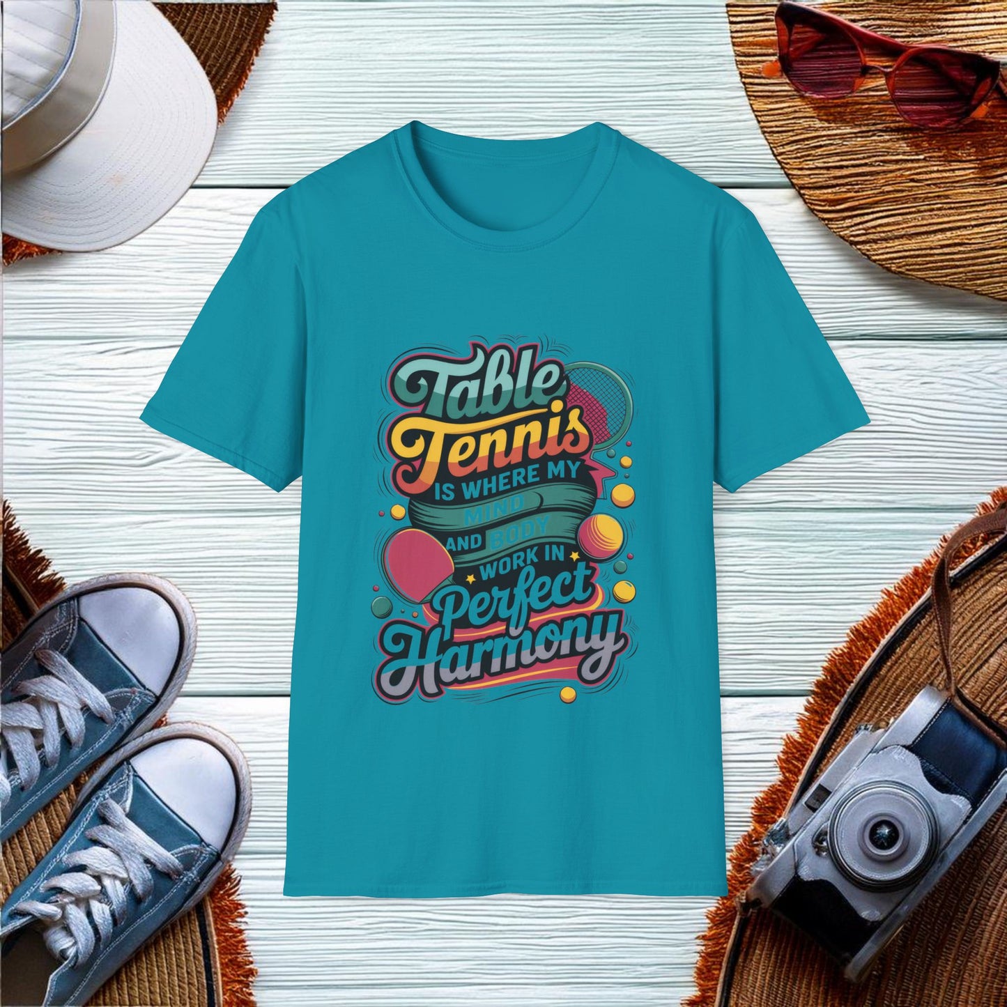 Perfect Harmony in Table Tennis T-Shirt - Location: United States