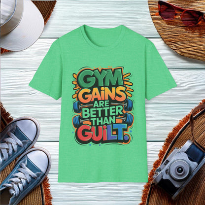 Gym Gains Over Guilt T-Shirt - Location: United States