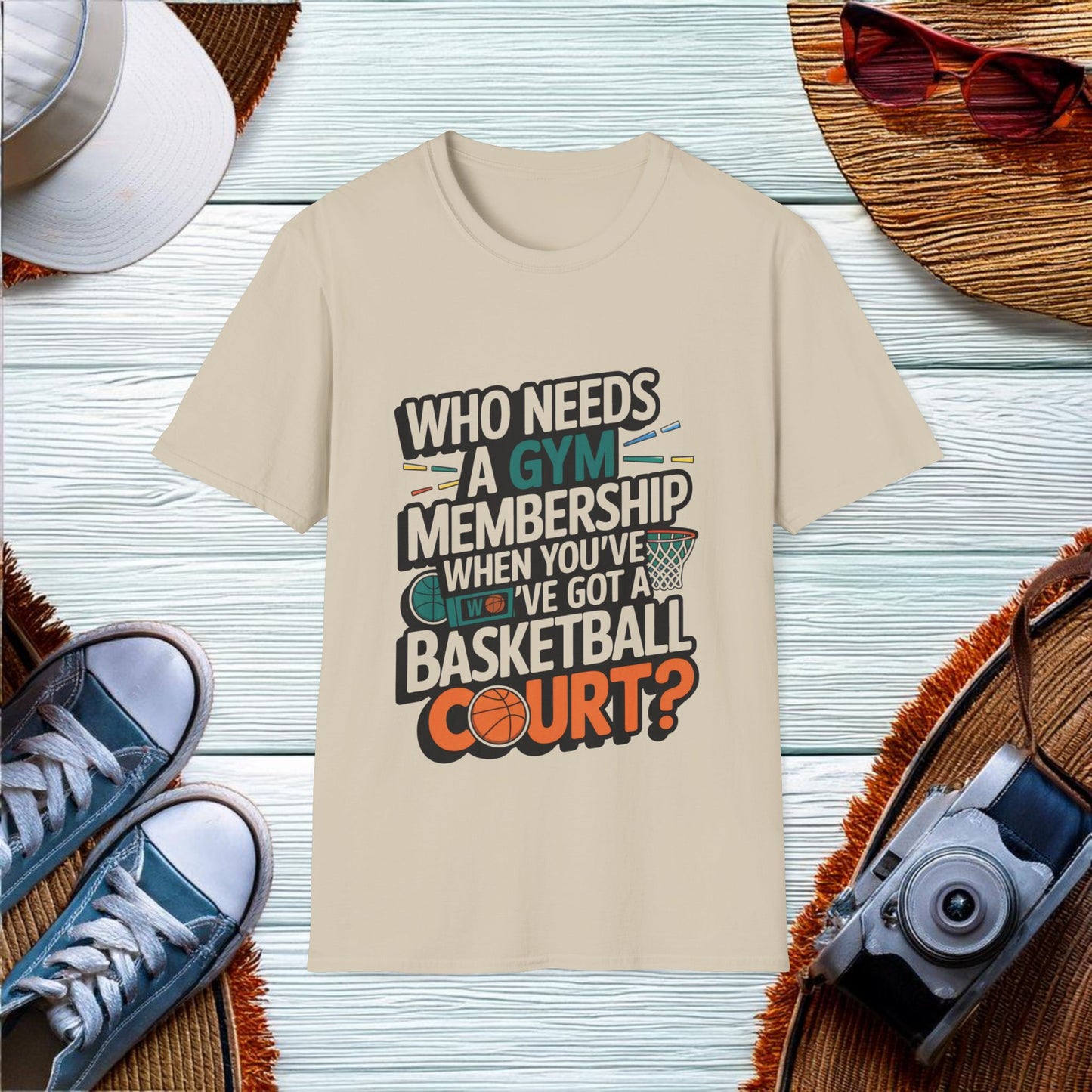 Basketball Court Over Gym Membership T-Shirt - Location: United States