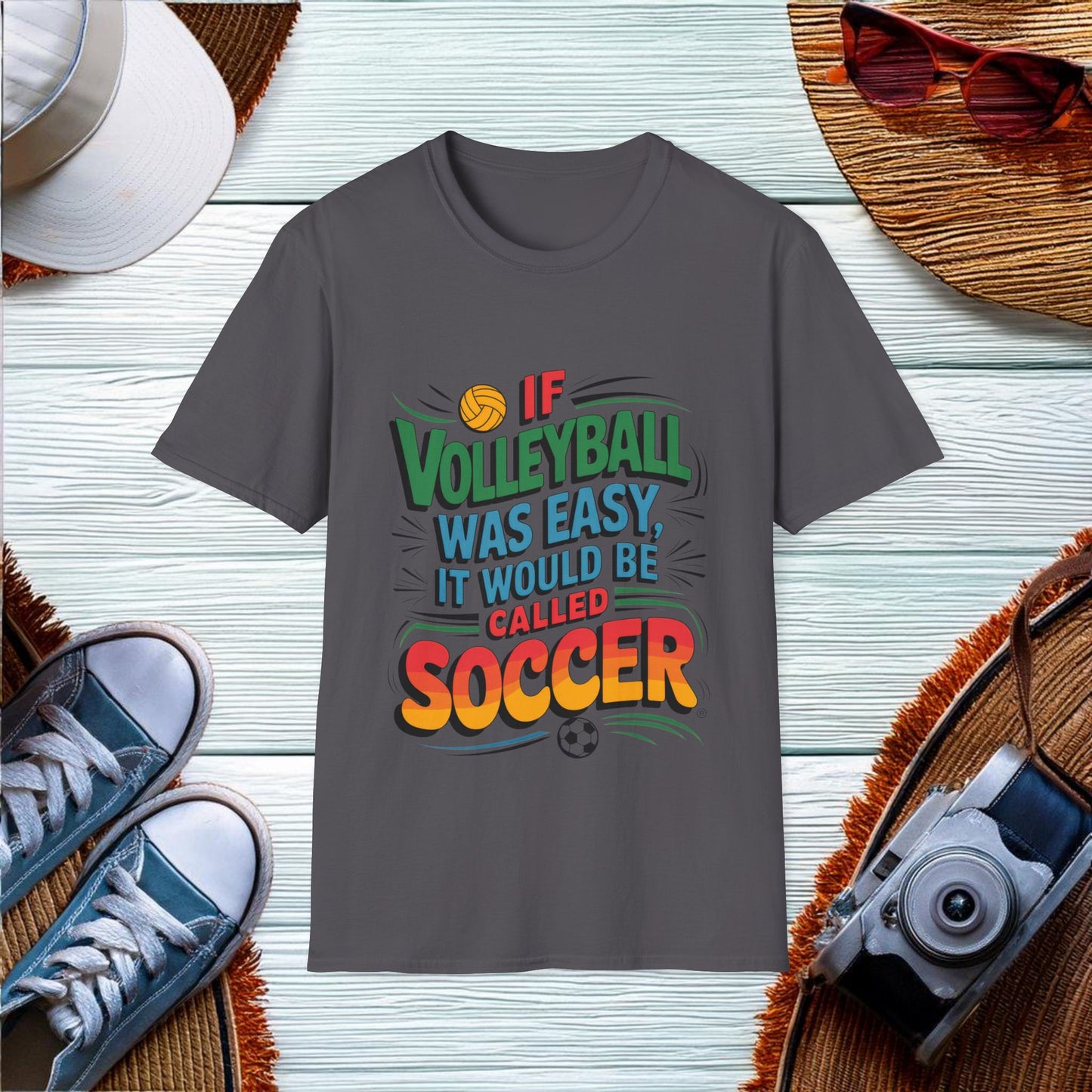 Volleyball vs Soccer T-Shirt - Location: United States