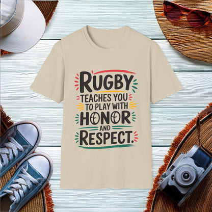 Rugby Honor and Respect Quote T-Shirt - Location: United States