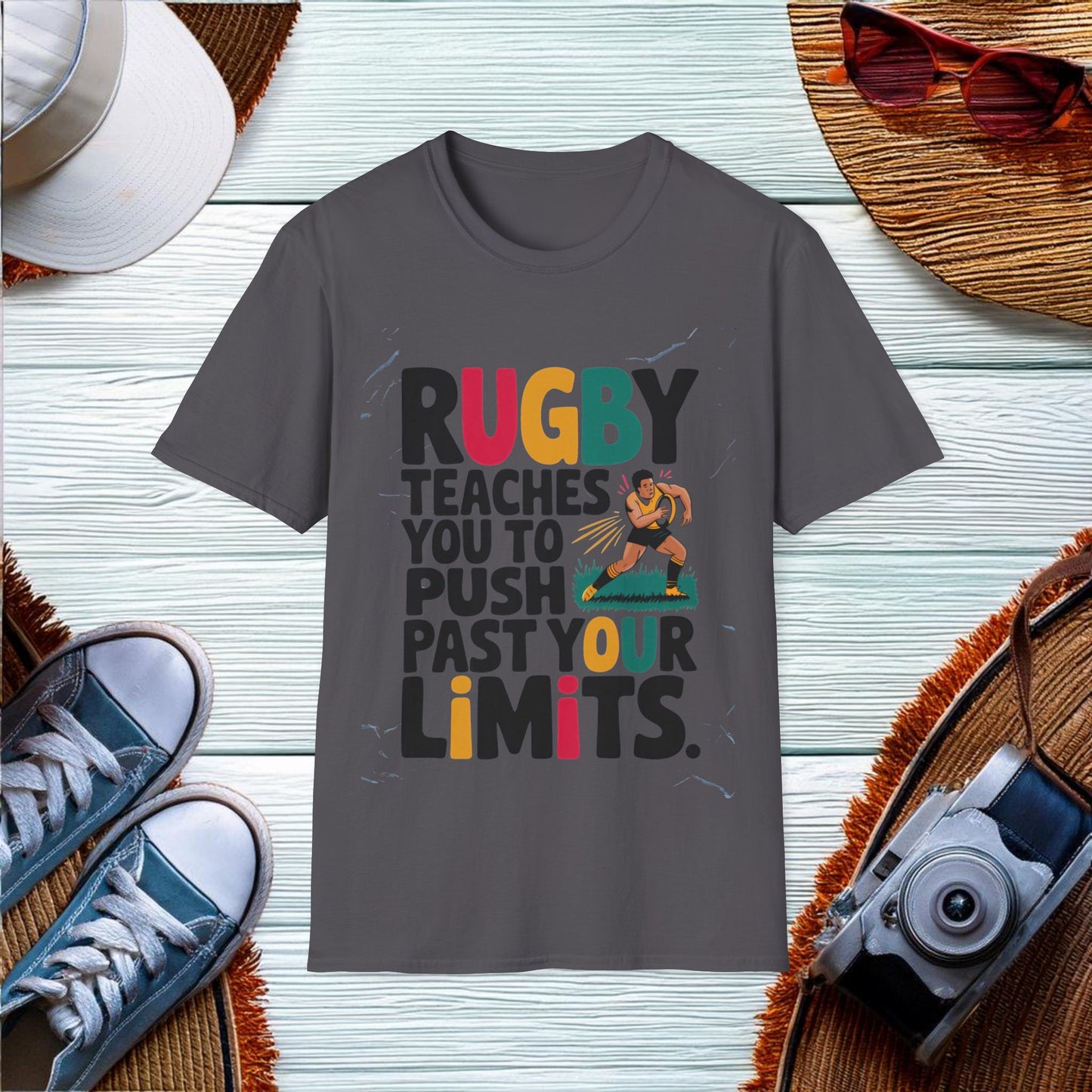 Pushing Past Limits in Rugby T-Shirt - Location: United States