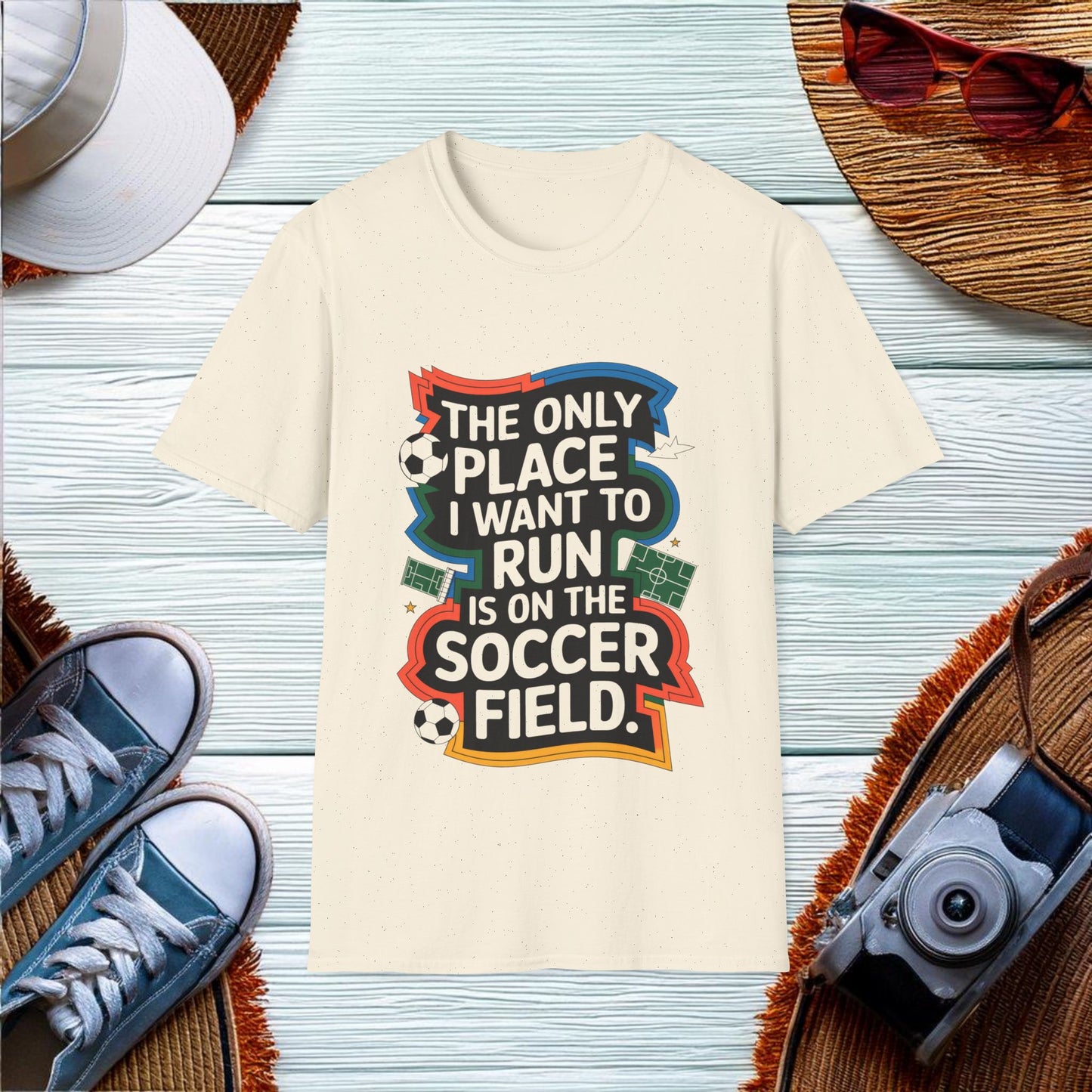 Running on the Soccer Field T-Shirt - Location: United States