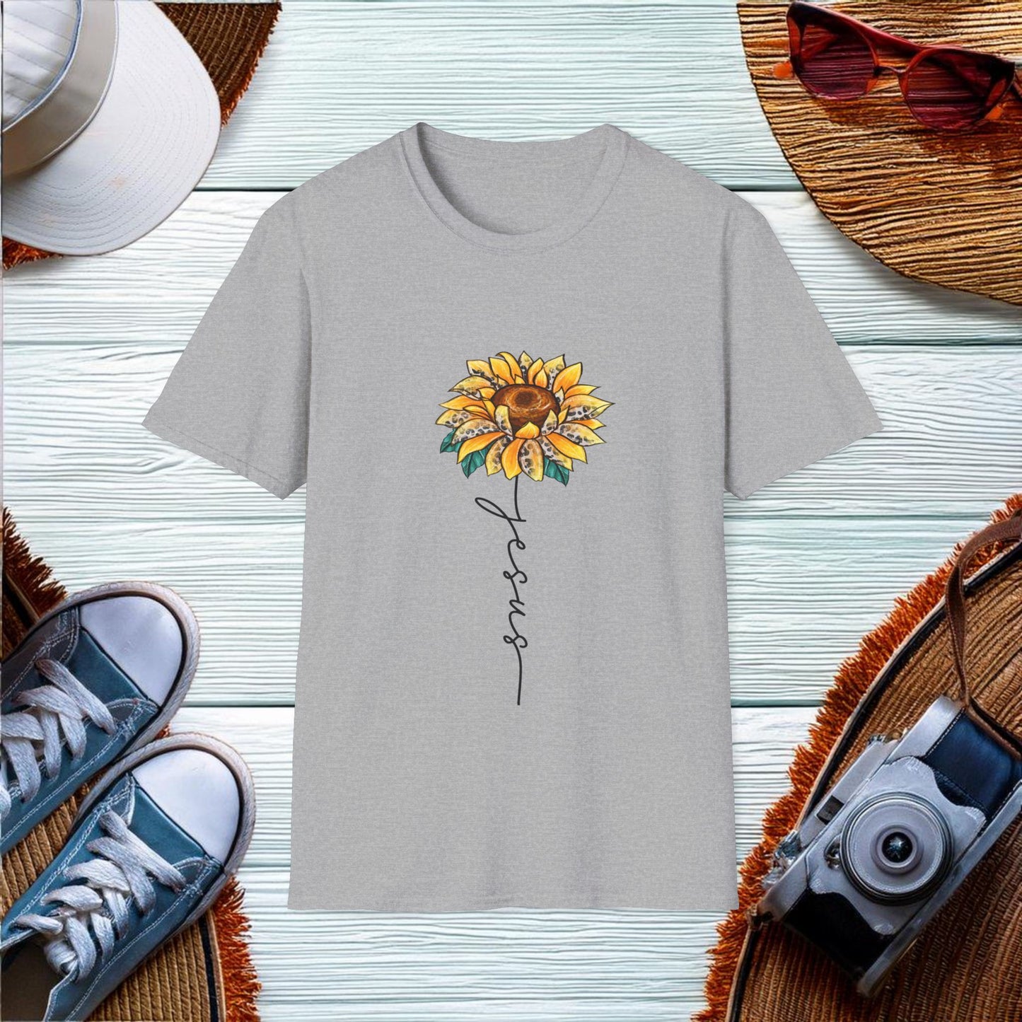 Jesus Sunflower  T-Shirt