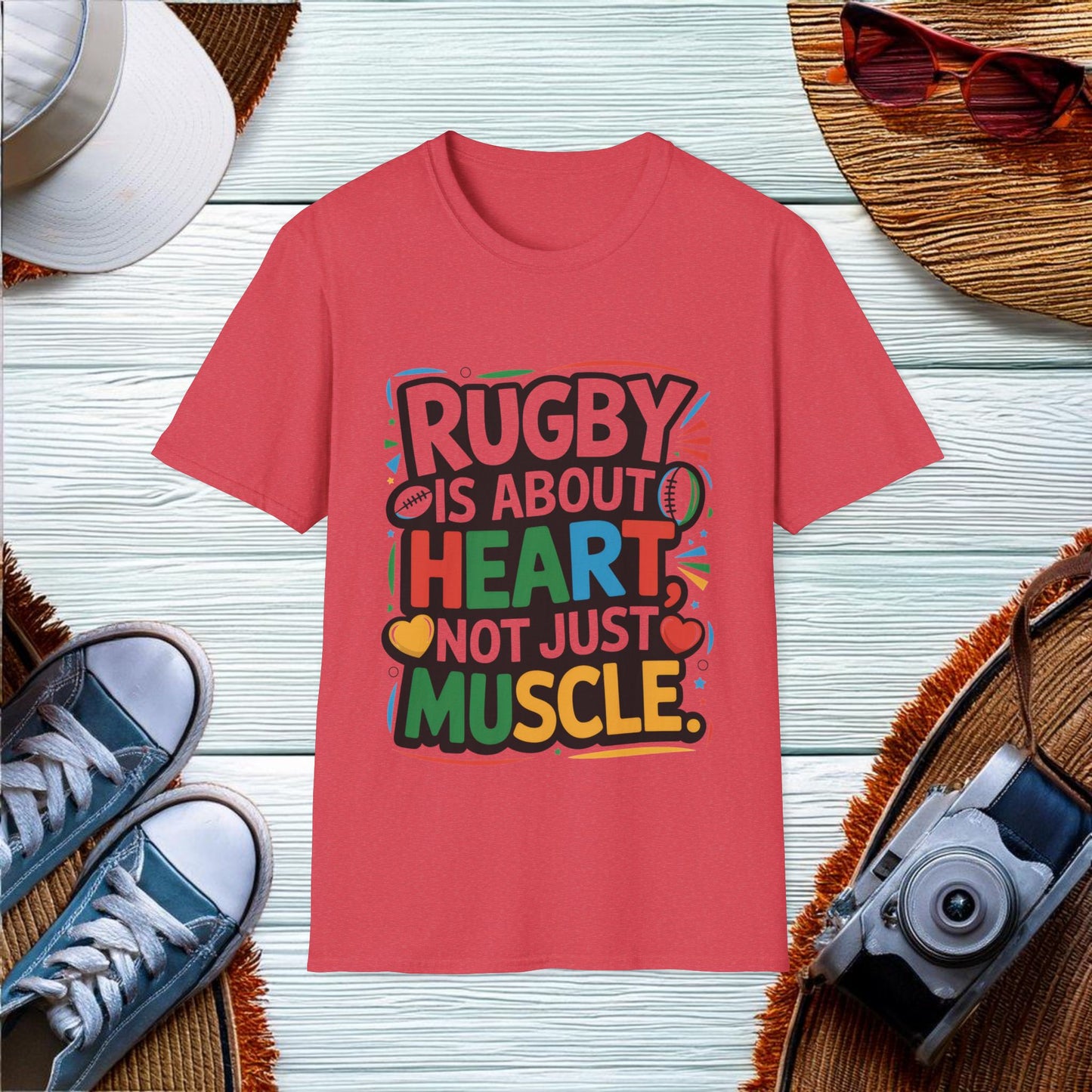 Rugby is about heart not just muscle T-Shirt - Location: United States