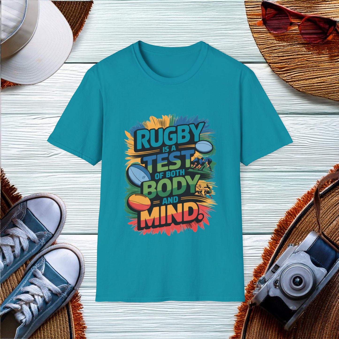 Rugby is a test of both body and mind T-Shirt - Location: United States