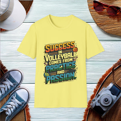 Success in volleyball from practice and passion T-Shirt - Location: United States