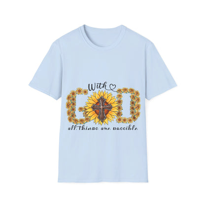 With God all things are possible sun flowers  T-Shirt