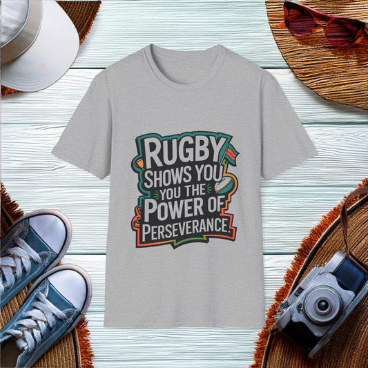 Power of Perseverance in Rugby T-Shirt - Location: United States