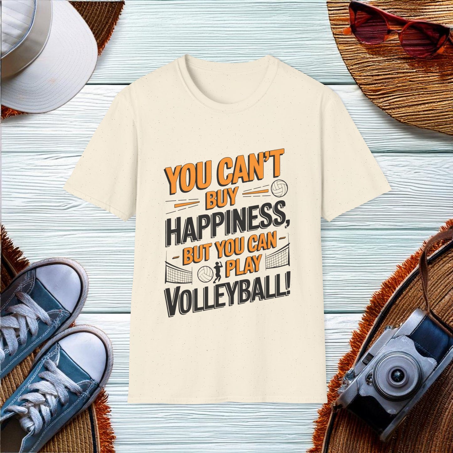 You cant buy happiness but you can play volleyball T-Shirt - Location: United States