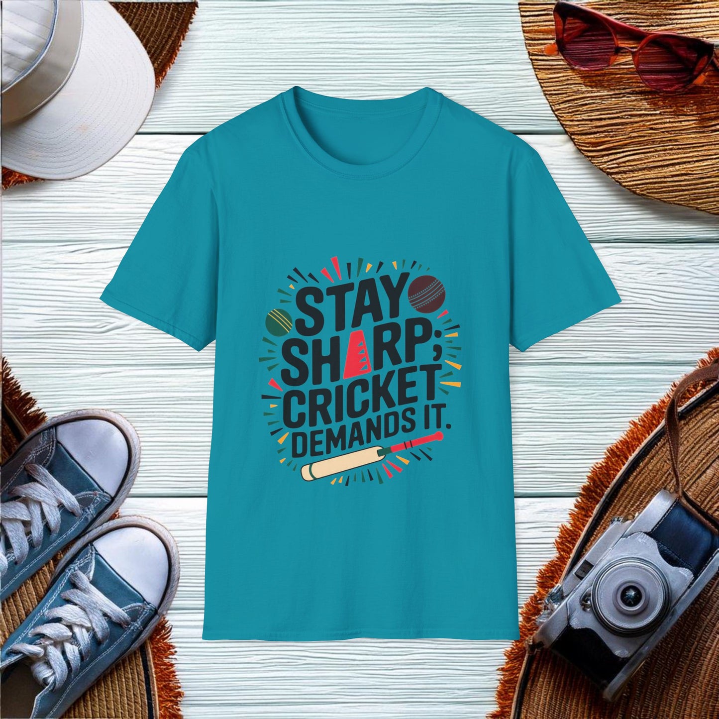 Stay Sharp in Cricket T-Shirt - Location: United States