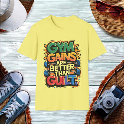 Gym Gains Over Guilt T-Shirt - Location: United States