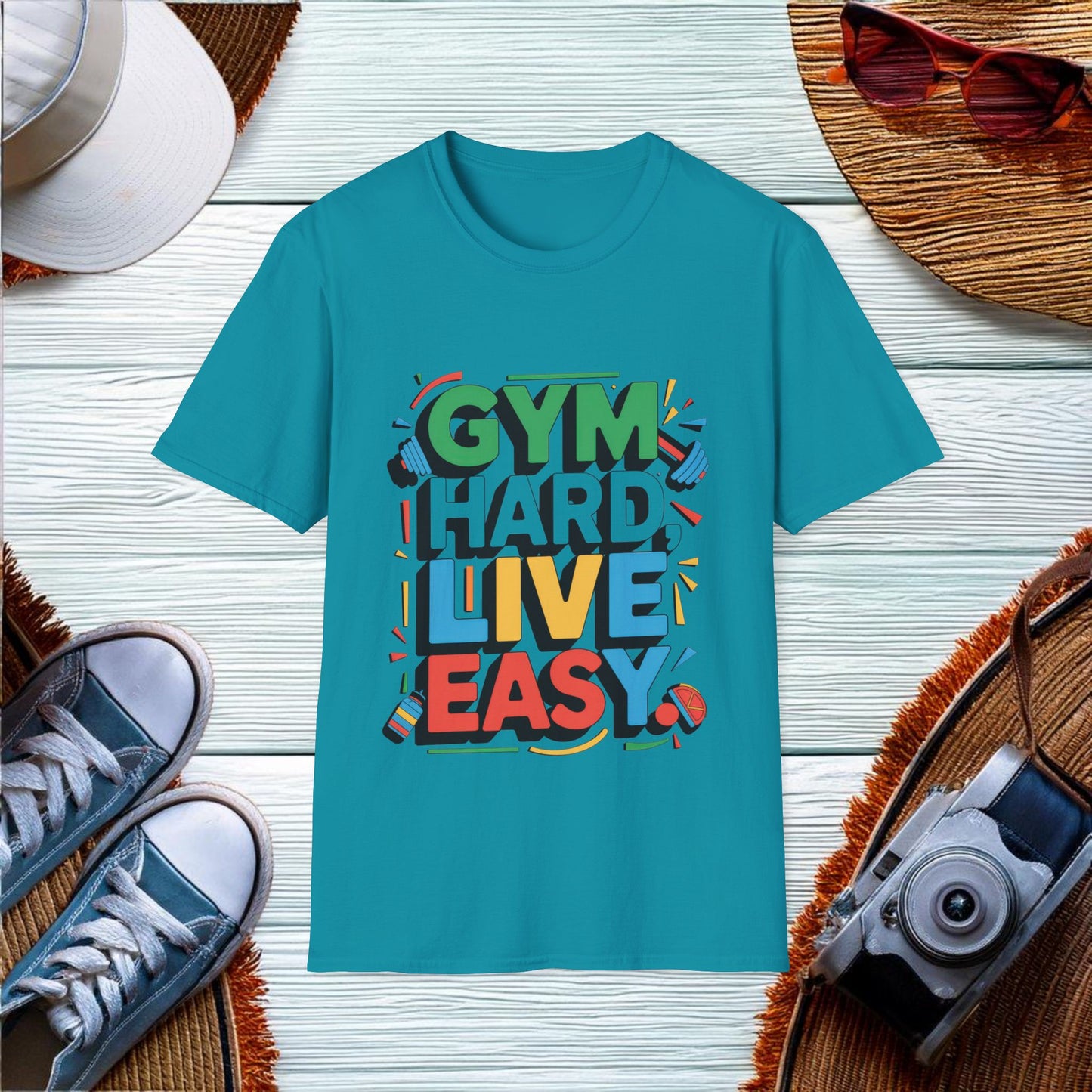 Gym hard live easy T-Shirt - Location: United States