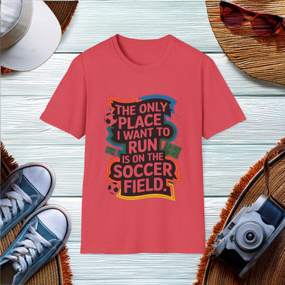 Running on the Soccer Field T-Shirt - Location: United States