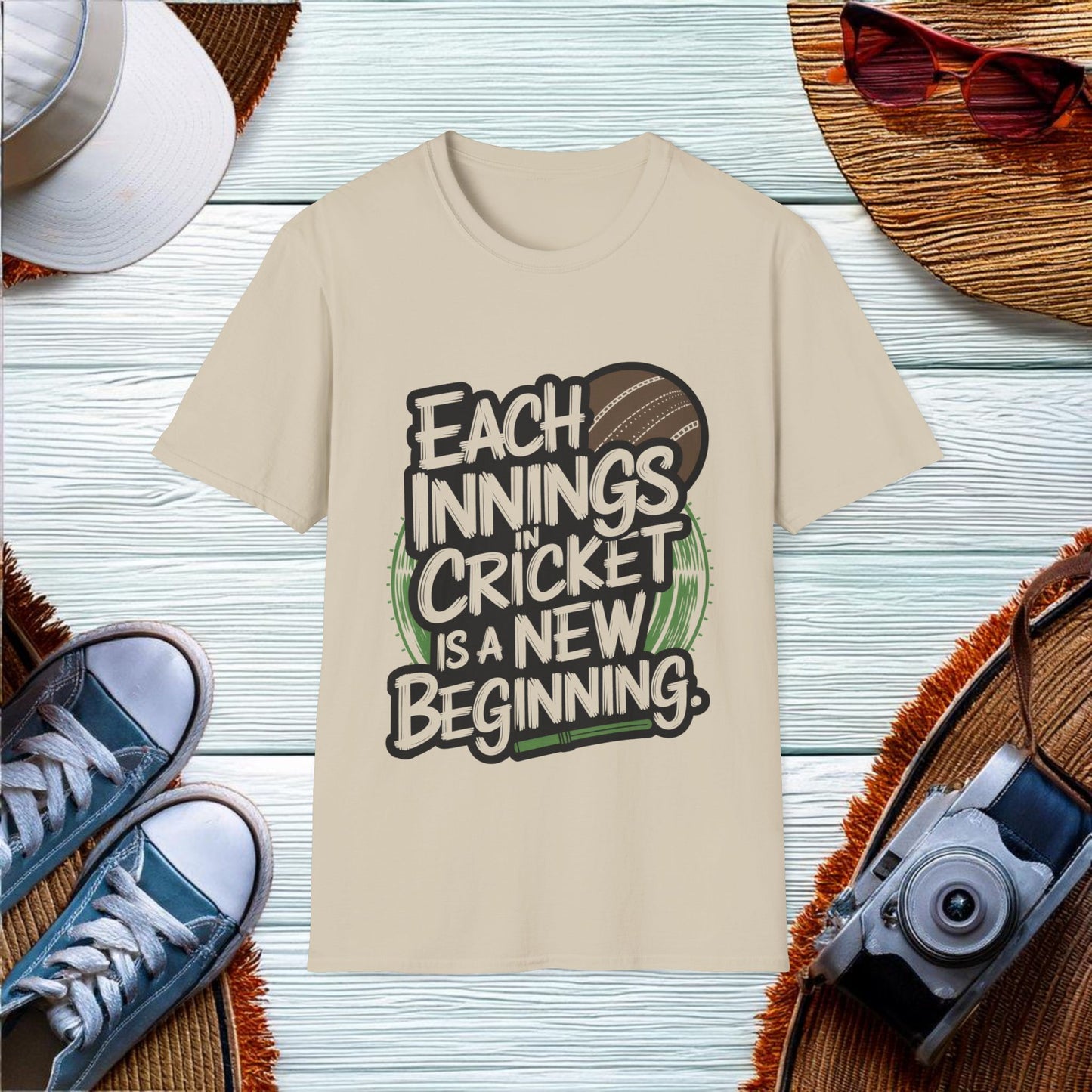 New Beginnings in Cricket T-Shirt - Location: United States