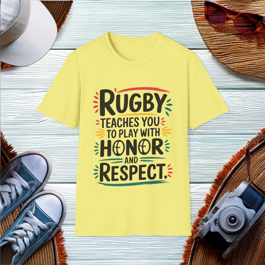 Rugby Honor and Respect Quote T-Shirt - Location: United States