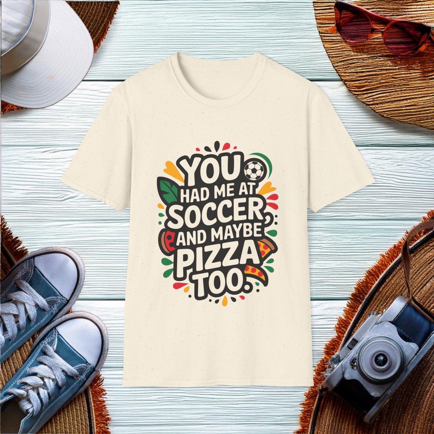 Soccer and Pizza T-Shirt - Location: United States