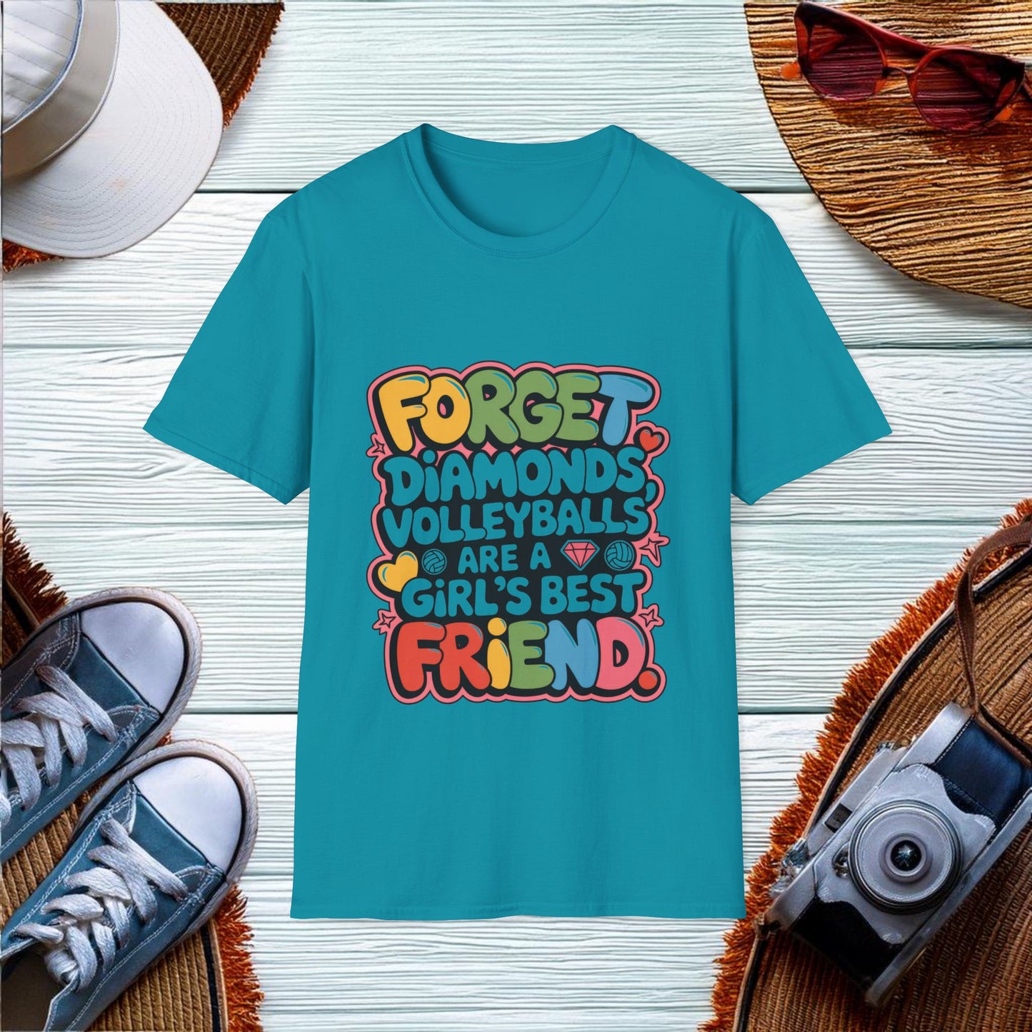 Forget diamonds volleyballs are a girls best friend T-Shirt - Location: United States