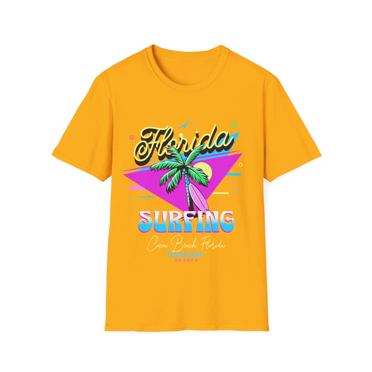 Floria Surfing Cocoa Beach Vintage Design T-Shirt