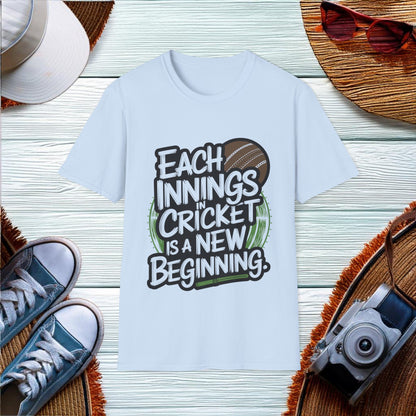 New Beginnings in Cricket T-Shirt - Location: United States